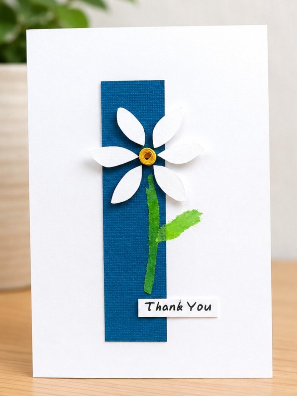 Handmade, One-of-a-kind, "Daisy" Thank You Card